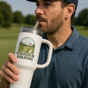 Insulated Travel Mug, 40oz - Tumbler to keep drinks cold or warm on the golf course, Golf Lover Gift, Father&#39;s Day Present, Golf Tournament