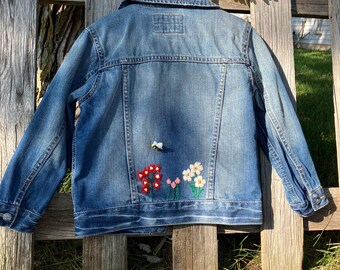 Toddler Girls Denim Jean Jacket - Upcyled