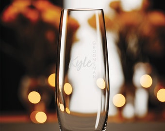 Wedding Design 4 | Personalized Stemless Champagne Flutes | Laser Etched for a Unique Touch