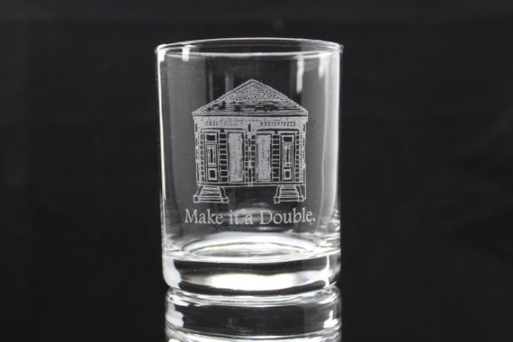 Make It a Double - Personalized Laser Engraved Whiskey Glass - Custom Name - Unique Barware Gift