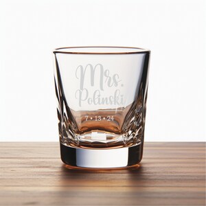 Wedding Design #5 Unique Laser Engraved Shot Glass - Stylish Barware Gift with Intricate Designs