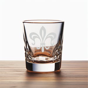 Fleur de Lis #6 Unique Laser Engraved Shot Glass - Stylish Barware Gift with Intricate Designs