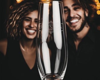 Fancy | Personalized Stemless Champagne Flutes | Laser Etched for a Unique Touch