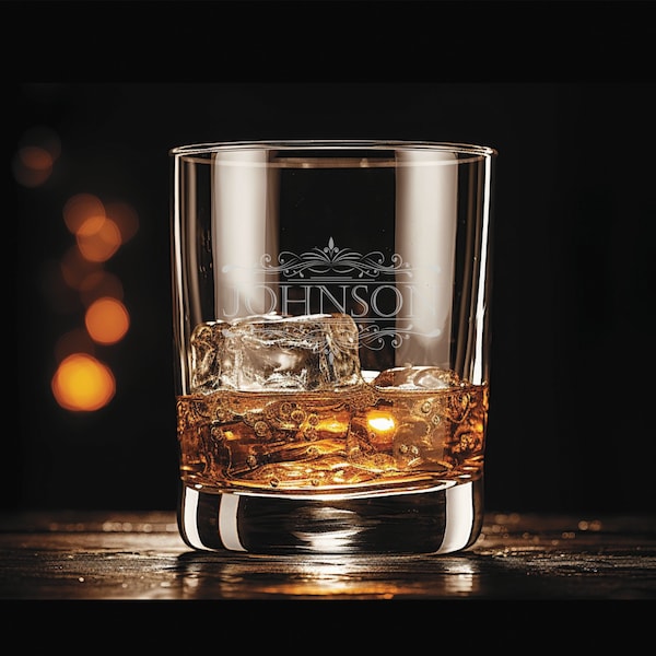 Fancy   - Personalized Laser Engraved Whiskey Glass - Custom Name - Unique Barware Gift