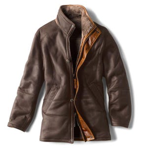 Handmade Shearling Coat Genuine Sheepskin Leather Winter Outerwear