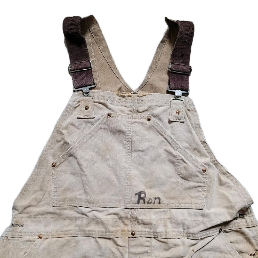 Vintage 70's Carhartt Overalls Mens 44x30 Tan Work Hunting Double Vintage 70's Carhartt Overalls Mens 44x30 Tan Work Hunting Double