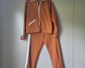 Ranger Tracksuit Set Mens L Burnt Orange Excellent Vintage 70s Retro Streetwear