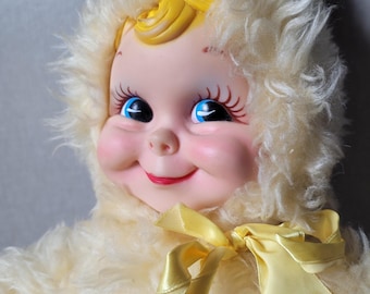 Vintage Rushton Star Creation Żółta Gwiazda Gumowa Pluszowa Lalka HTF MIĘTOWA