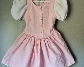 Sukienka z bufiastymi rękawami w stylu vintage lat 80. i 90. Eve Too! w kolorze różowo-białym | Cottagecore Coquette