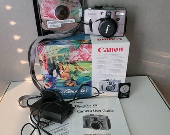 Vintage Canon PowerShot G1 Digital Camera Kit Complete Boxed Set Tested/ Working