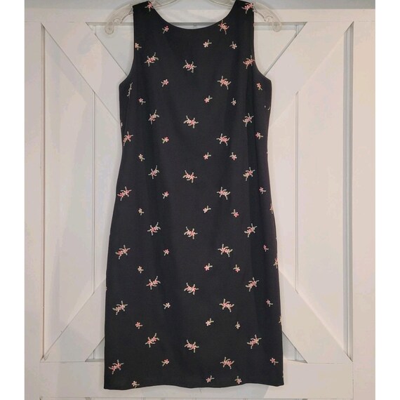 Vintage Talbots Sleeveless Black Floral Embroidered 90s Y2K Whimsioth Midi  Dress - Etsy