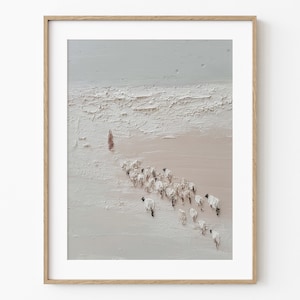 Jesus Leaves the 99 Sheep Scripture Art, Good Shepherd Parable Wall Decor, Neutral Christian Print for Home (Digital Download)