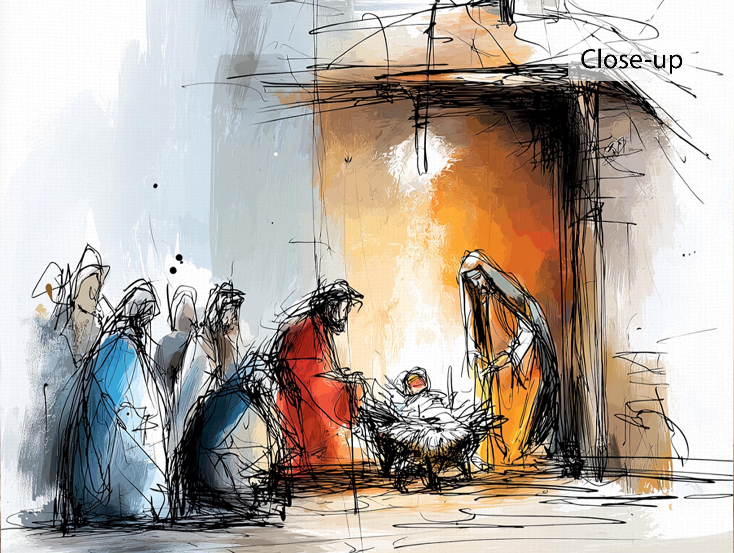 Nativity Scene Scripture Birth of Jesus Christian Wall Art, Nativity Scene Scripture Print ...