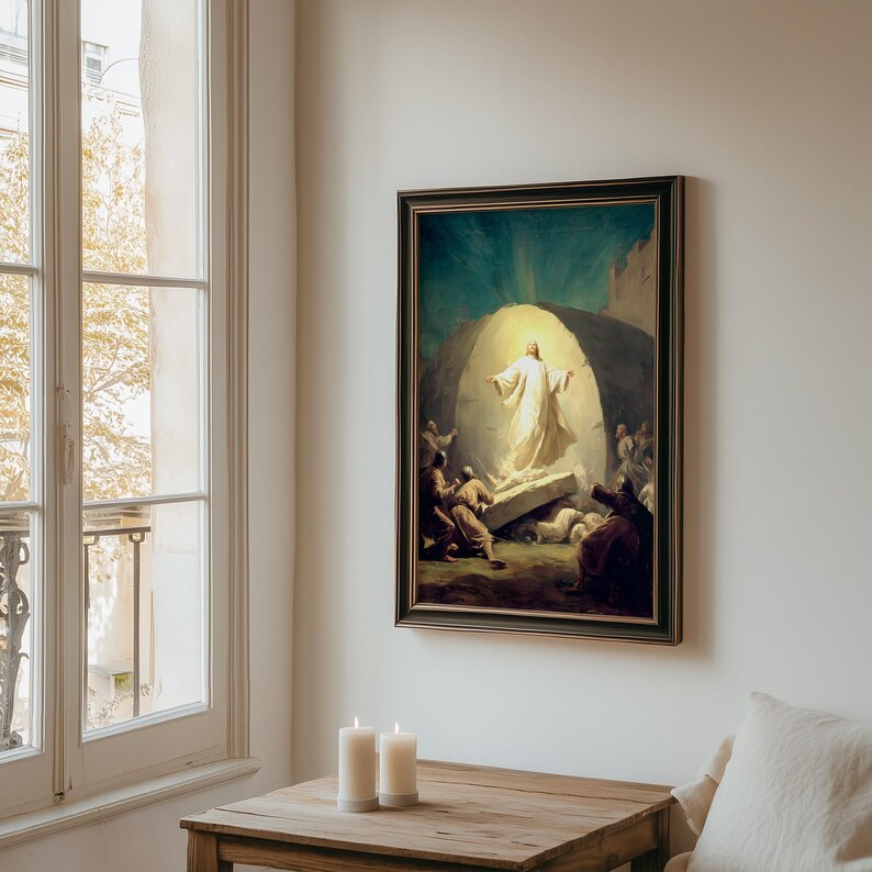 The Resurrection of Jesus Christ Religious Wall Art, Easter Christian ...