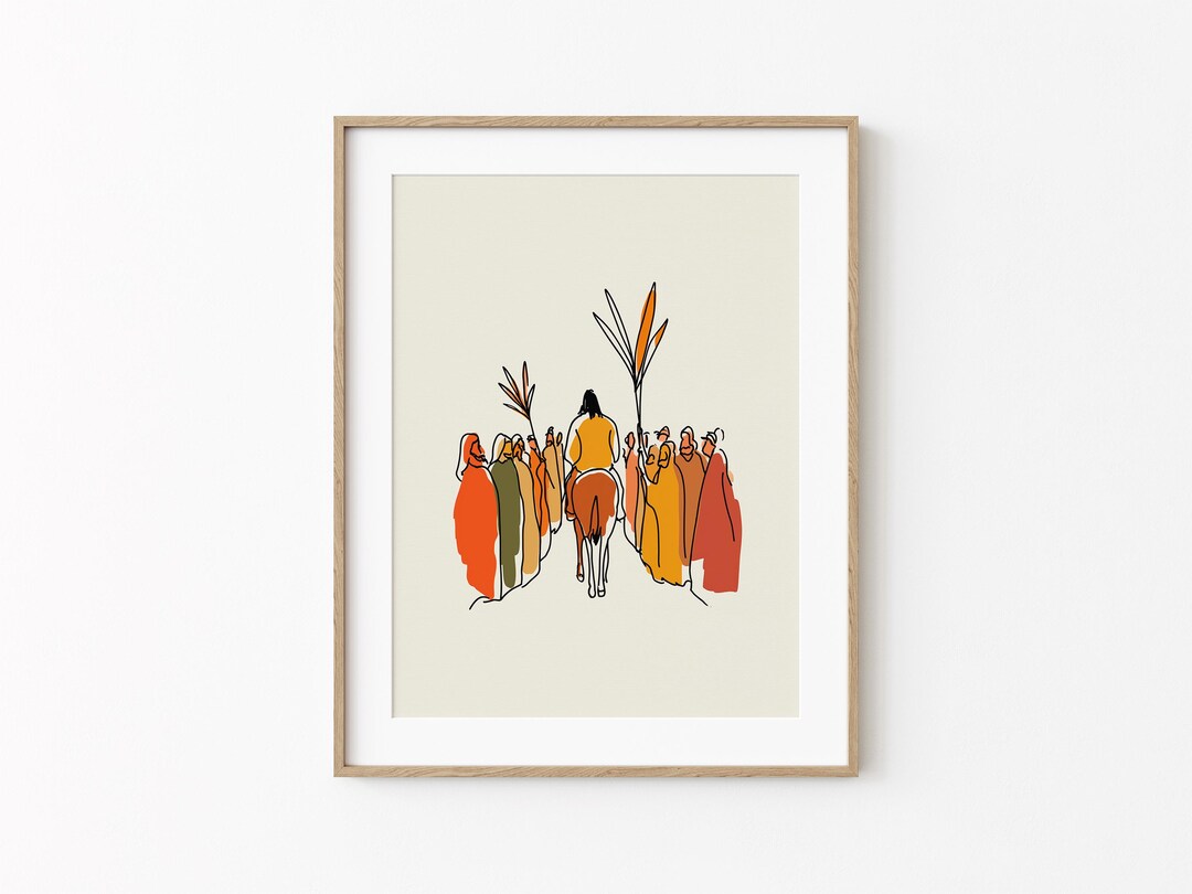 The Triumphal Entry Jesus Jerusalem Palm Sunday Christian Wall Art ...