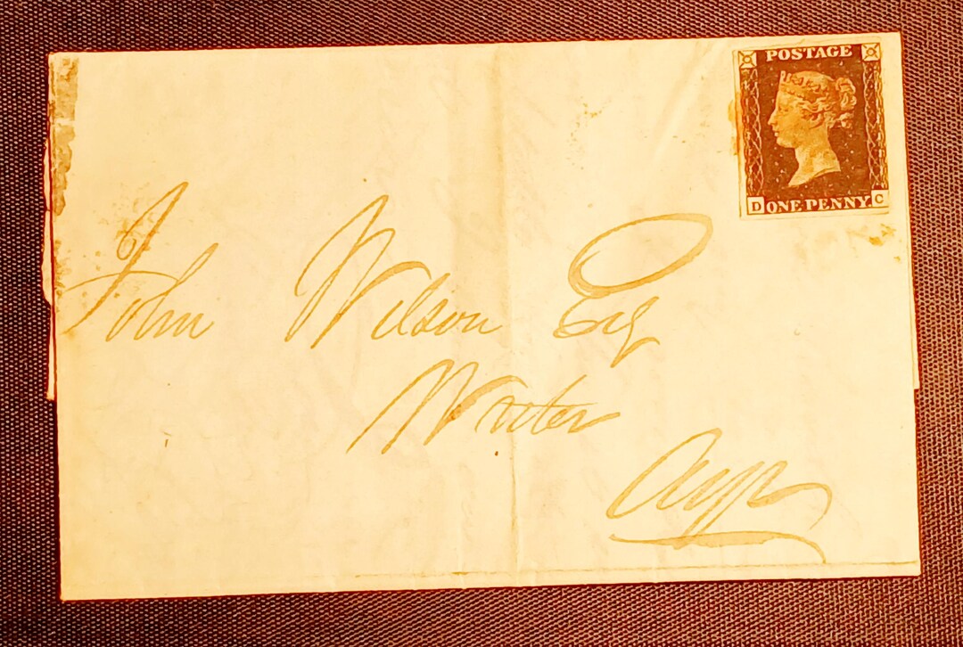 PENNY BLACK Stamp (D C) 4M on Letter Sent November 28, 1840 - Etsy