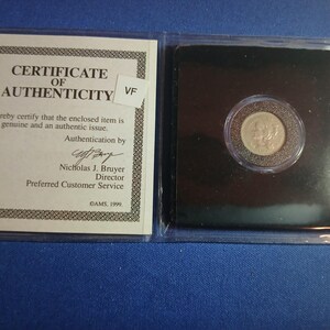 3 Cent Piece - 1869 with COA