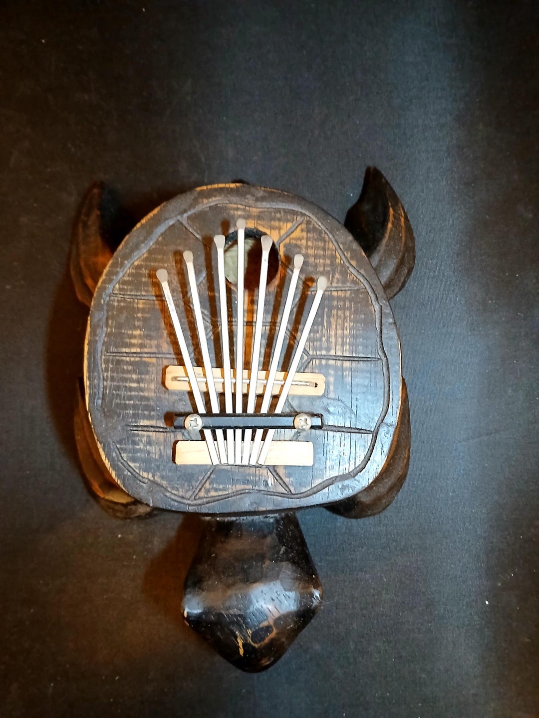 Turtle Shell Harp Sea Turtle Kalimba Thumb Harp Piano Musical Instrument Handmade Wooden ...