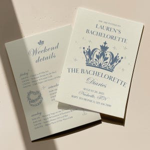 Diaries Bachelorette Invitation, Hand Drawn Style Bach Invitation & Itinerary Template, Downloadable Bach Party Invite, Editable Template