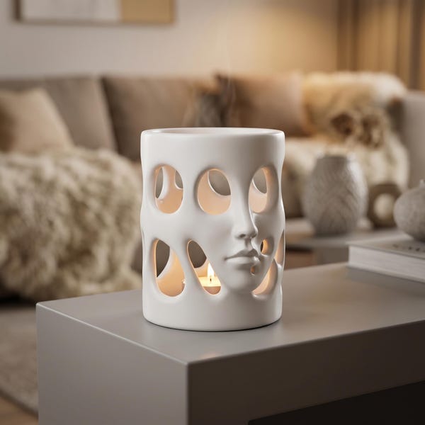 Abstract Face Candle Holder – 3D Printable STL