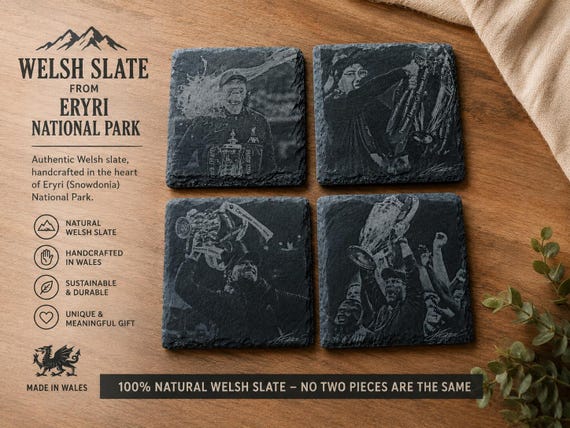 Jurgen Klopp Slate Coaster Set | Liverpool FC Gift | LFC Football Fan Gift Fathers Day Present