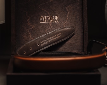 Personalised Leather Dress Belt for Men, Custom Handwritten Message Inside, Gift for Groom, Best Man Gift, Gift for Dad, Wedding Day Gift
