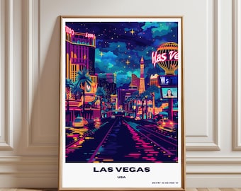 Las Vegas Travel Print Wall Art Las Vegas Wall Hanging Home Decor Las Vegas Gift Art Lovers Nevada Art Lover Gift Las Vegas Wall Decor