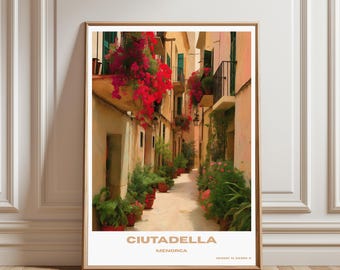 Menorca Travel Print Wall Art Menorca Wall Hanging Home Decor Menorca Gift Art Lovers Spain Art Lover Gift Menorca Wall Decor Menorca Spain