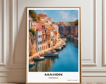 Menorca Travel Print - Spain travel poster wall Art Home Decor Menorca Gift Art Lovers Spain Art Lover Gift Menorca Wall Decor Menorca Spain