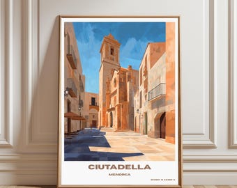 Menorca Travel Print Wall Art Menorca Wall Hanging Home Decor Menorca Gift Art Lovers Spain Art Lover Gift Menorca Wall Decor Menorca Spain
