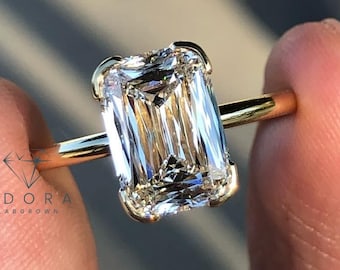 3.00 CT Criss Cut Lab-Grown Diamond Engagement Ring IGI Certified Diamond Hidden Halo Ring 14k Gold Criss Cut Lab Diamond Wedding Ring