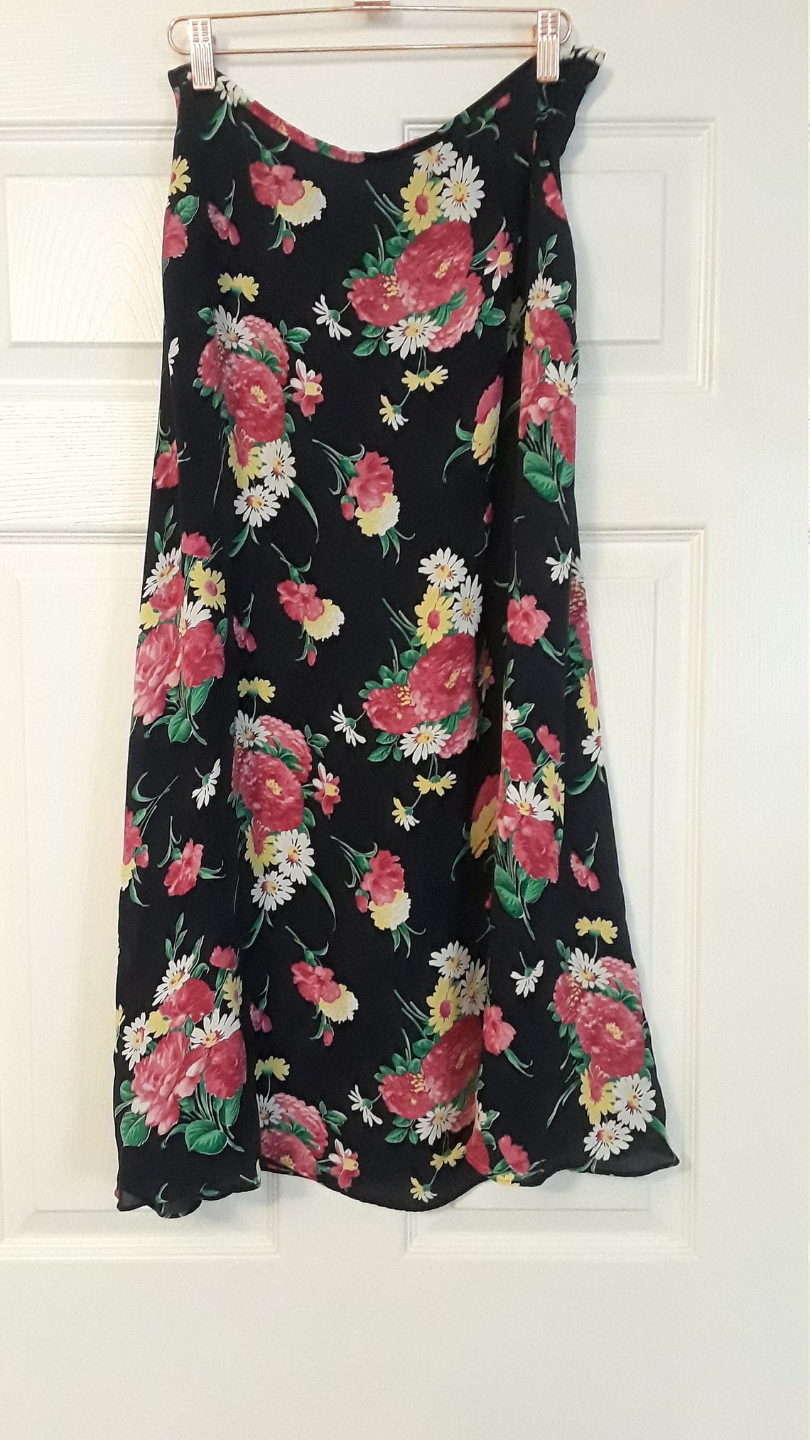 Vintage Ralph Lauren floral silk skirt/ size 10 | Etsy