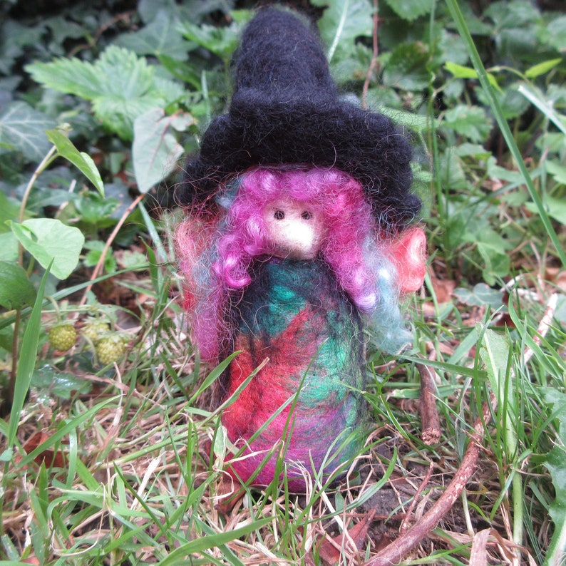Wacky Woolly Witch Needle Felted Pocket Witch brightly Etsy