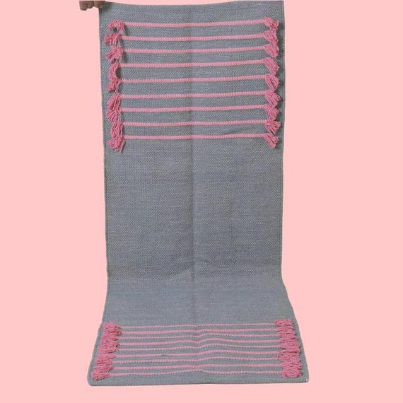 Organic Herbal Cotton Yoga Mat – Ecofriendly, Handwoven, Anti-Slip Exercise & Meditation Mat 2x6 Ft Travel-Friendly