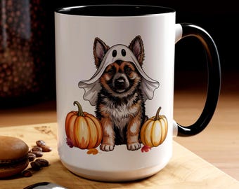 Halloween Ghost Puppy Coffee Mug: Spooky Dog Lover Gift