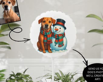 Personalized Dog Christmas Balloon - Custom Winter Pet Party Decor - Holiday Balloon with Your Dog's Photo - Cute Gift for Dog Lovers