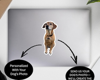 Personalized Dog Sticker - Custom Pet Kiss-Cut Sticker from Your Dog's Photo - Cute Laptop and Notebook Decor - Gift for Dog Moms & Dads