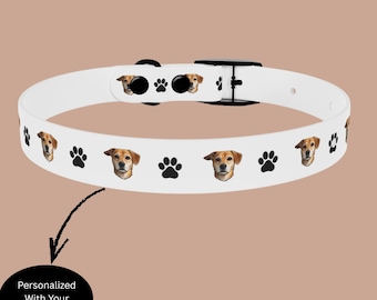 Personalized Dog Collar - Custom Pet Collar with Your Dog's Photo - Waterproof TPU Dog Collar - Stylish Gift for Dog Moms & Dads