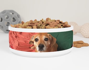 Personalized Pet Photo Bowl - Custom Ceramic Dog Food Dish for Pet Lovers, Cute Dog Mom & Dad Gift Idea, Custom Pet Feeding Accessory