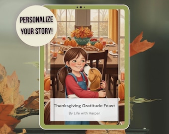 Personalized Thanksgiving Storybook: Child & Dog Gratitude Adventure (Printable PDF)