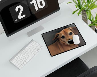 Custom Dog Photo Desk Mat - Personalized Pet Office Decor - Life with Harper Gift for Dog Moms, Dads & Animal Lovers