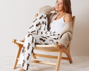 Personalized Pet Pajama Pants for Women - Custom Dog Face Lounge Pants, Cute Pet Lover Sleepwear, Dog Mom Gift Idea, Cozy Printed Pajama