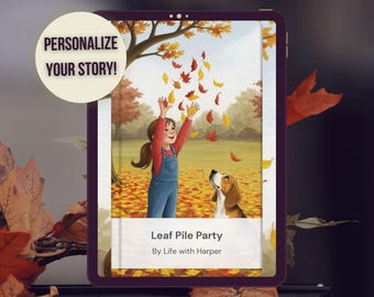 Personalized Leaf Pile Storybook: Child & Dog Fall Adventure (Printable PDF)