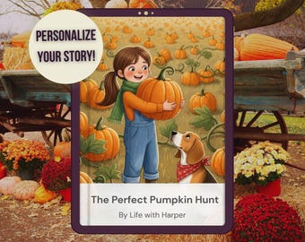 Personalized Pumpkin Patch Story: Custom Child & Dog Adventure (Digital PDF)