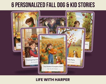 Personalized Fall Storybook Bundle: Kid & Dog Adventures (Printable PDF)