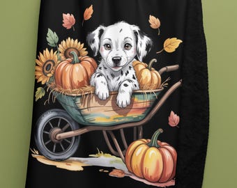Dalmatian Puppy Sherpa Fleece Blanket: Cozy Fall Decor