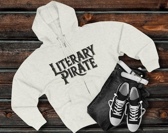UK Literary Pirate Unisex Zip Hoodie: Author-Designed Comfort for Book Lovers, Adventure Seekers & Discerning Pirates