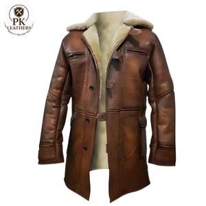 Men’s Vintage Brown Leather Coat | B3 Bomber Aviator Shearling Sheepskin Leather Jacket
