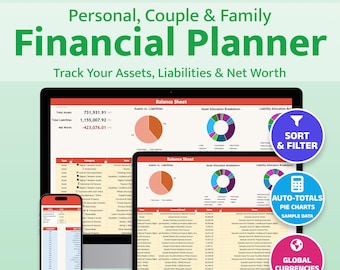 Planificador financiero, ingresos, deudas, ahorros, seguimiento financiero, presupuesto, hojas de cálculo, plantillas de Excel para parejas y familias.