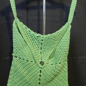 Green crochet purse